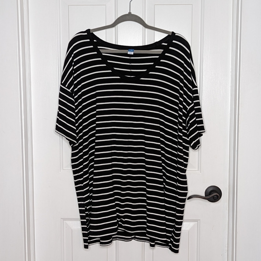 Old Navy striped luxe oversized t shirt size XL tall